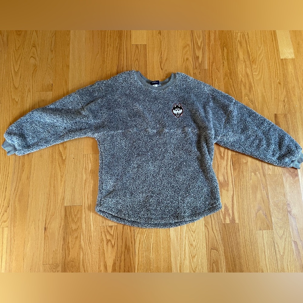 University of Connecticut Grey Sherpa Crewneck Sweater